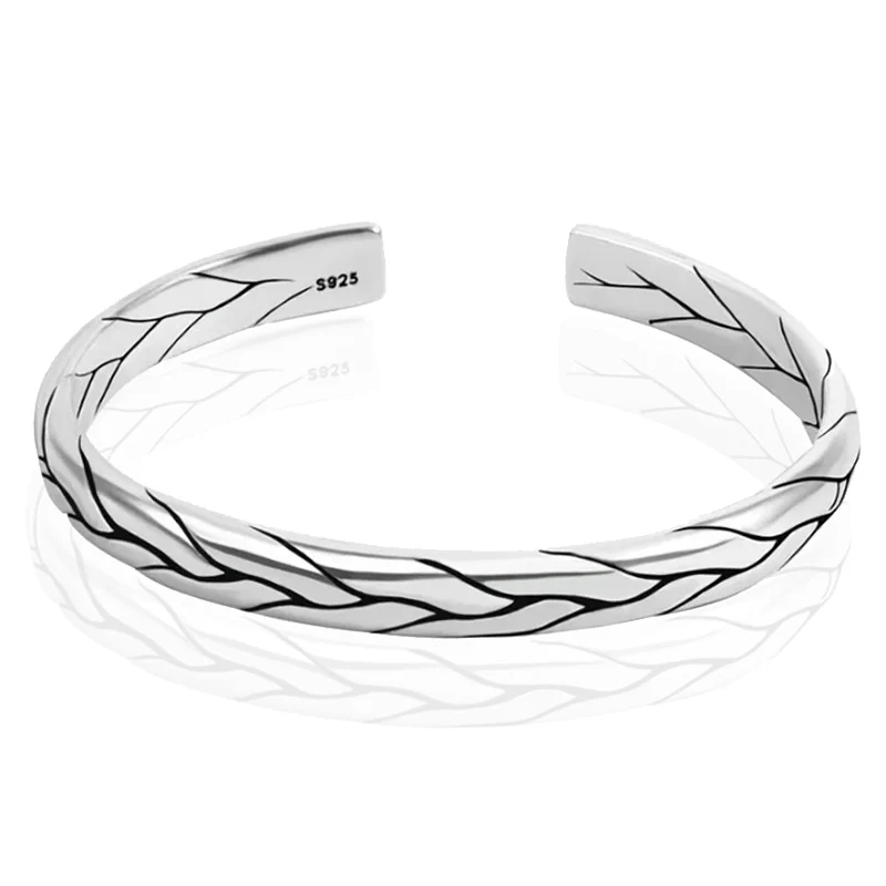 LGT JWLS Vintage Manchetarmband – Tibetaans Zilver – Floral