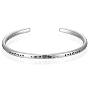 LGT JWLS Vintage Manchetarmband – Tibetaans Zilver – Flower