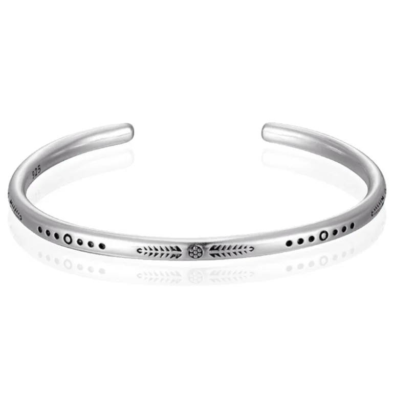 LGT JWLS Vintage Manchetarmband – Tibetaans Zilver – Flower