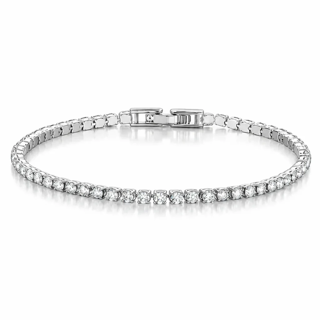 LGT JWLS Zilverkleurige Dames Tennisarmband met Witte Zirkonia 2,5 mm – 18cm