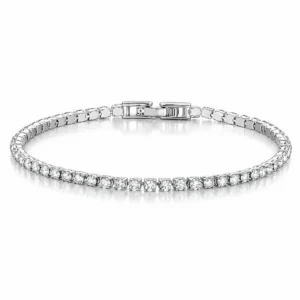 LGT JWLS Zilverkleurige Dames Tennisarmband met Witte Zirkonia 2,5 mm – 18cm