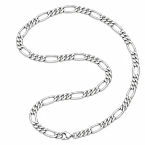 LGT JWLS Zilverkleurige Figaro Herenketting van Edelstaal 3mm – 50cm