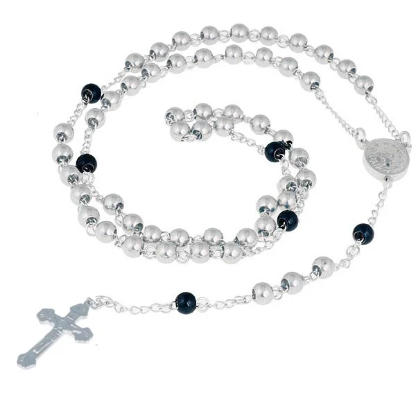 LGT Jewels Rozenkrans Edelstaal Kralen Zilverkleurig