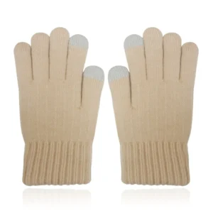 LGT JWLS Beige Gebreide Dameshandschoenen – Extra Warme Voering