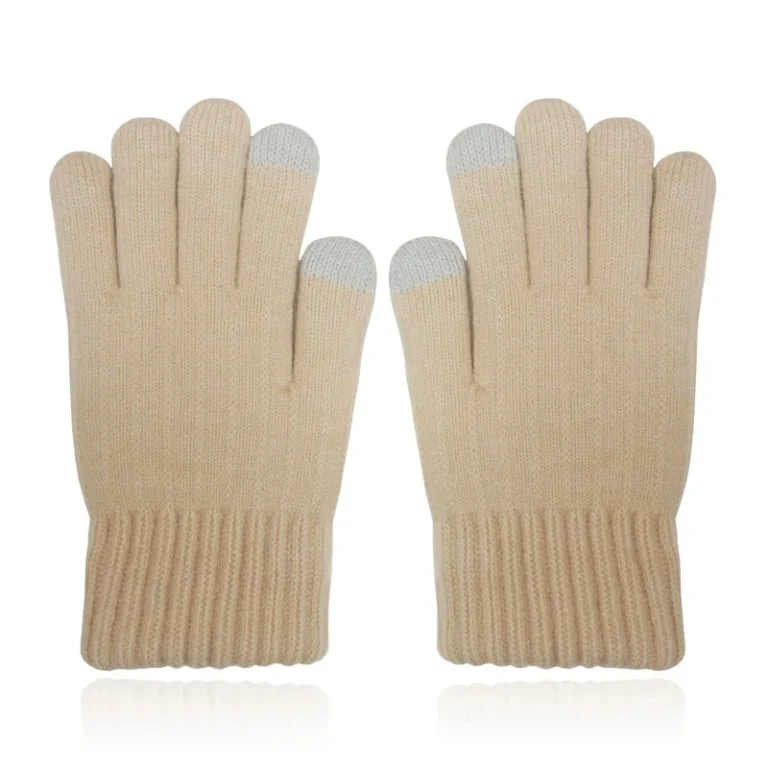LGT JWLS Beige Gebreide Dameshandschoenen – Extra Warme Voering