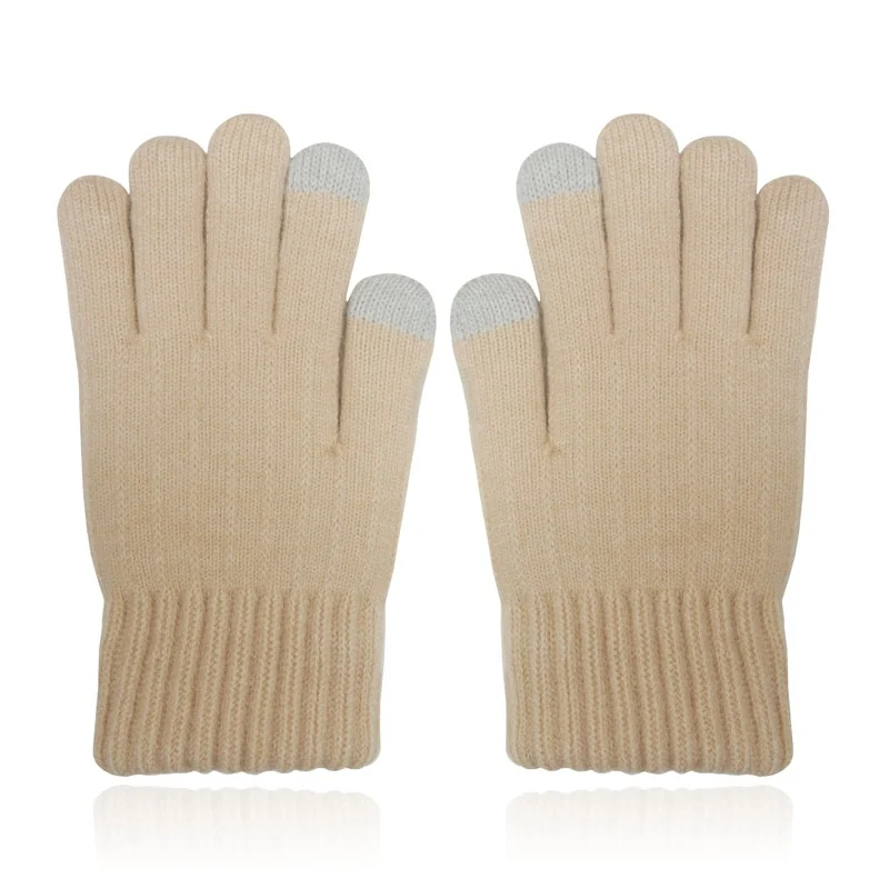 LGT JWLS Beige Gebreide Dameshandschoenen – Extra Warme Voering