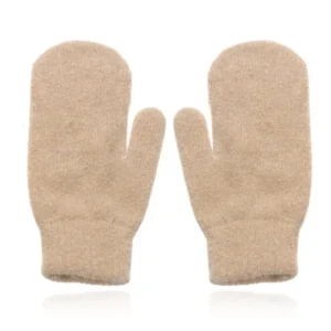 LGT JWLS Beige Gebreide Dameswanten – Luxe Konijnenbont Look