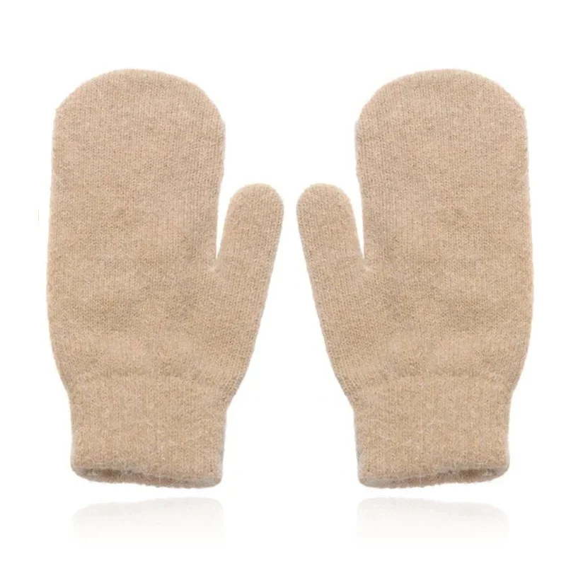 LGT JWLS Beige Gebreide Dameswanten – Luxe Konijnenbont Look