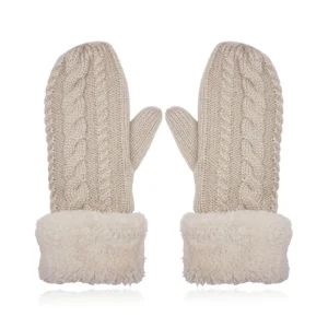 LGT JWLS Beige Gebreide Dameswanten – Warm en Comfortabel