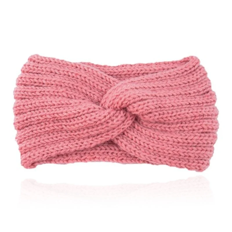 LGT JWLS Gebreide Hoofdband met Kruisknoop – Houdt Oren Warm – Roze
