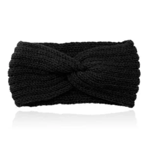 LGT JWLS Gebreide Hoofdband met Kruisknoop – Houdt Oren Warm – Zwart