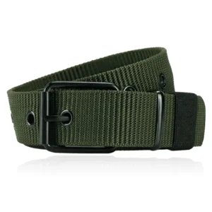 LGT JWLS Gepereforeerde Canvas Riem in Army Green – Heren-110cm
