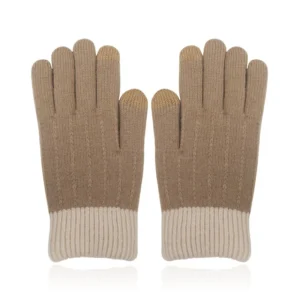 LGT JWLS Khaki Gebreide Dameshandschoenen – Extra Warme Voering
