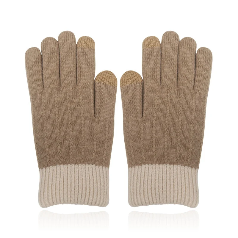 LGT JWLS Khaki Gebreide Dameshandschoenen – Extra Warme Voering