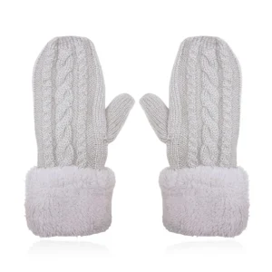 LGT JWLS Lichtgrijze Gebreide Dameswanten – Warm en Comfortabel
