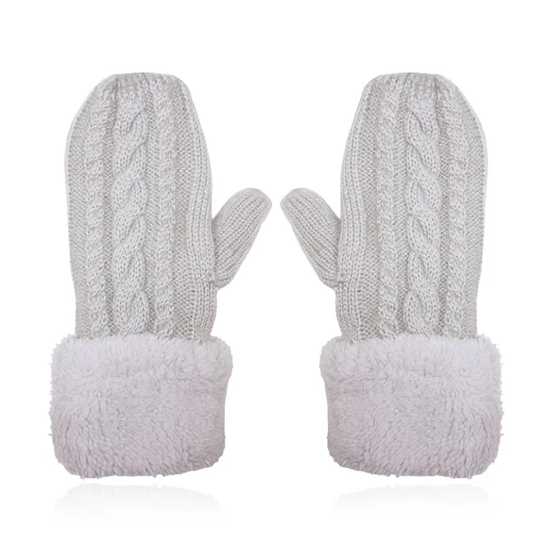 LGT JWLS Lichtgrijze Gebreide Dameswanten – Warm en Comfortabel