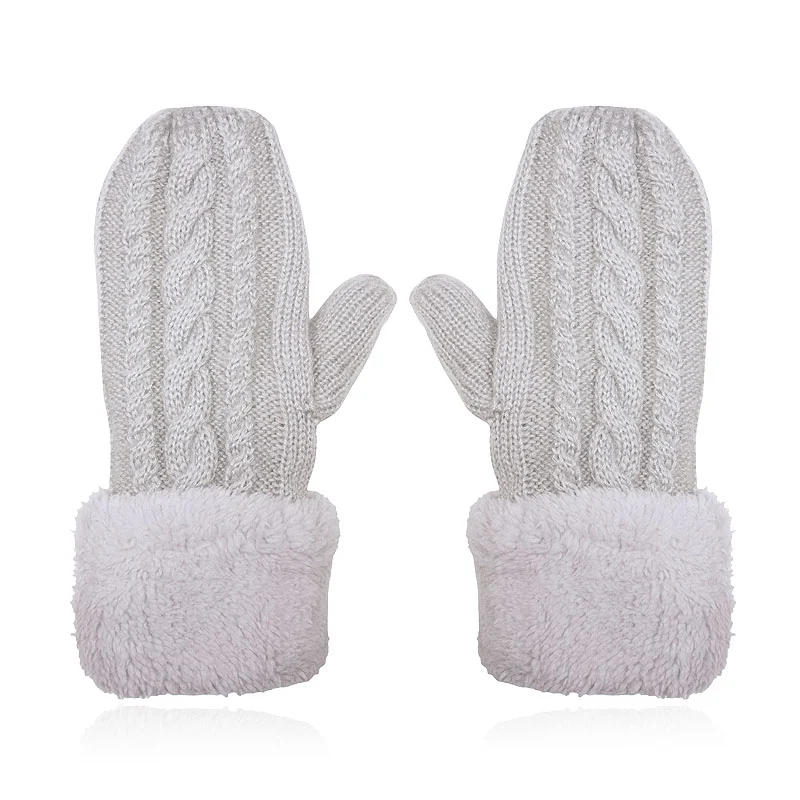 LGT JWLS Lichtgrijze Gebreide Dameswanten – Warm en Comfortabel