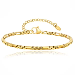 LGT JWLS Stalen Schakelarmband Minimalistisch Dames Goudkleurig
