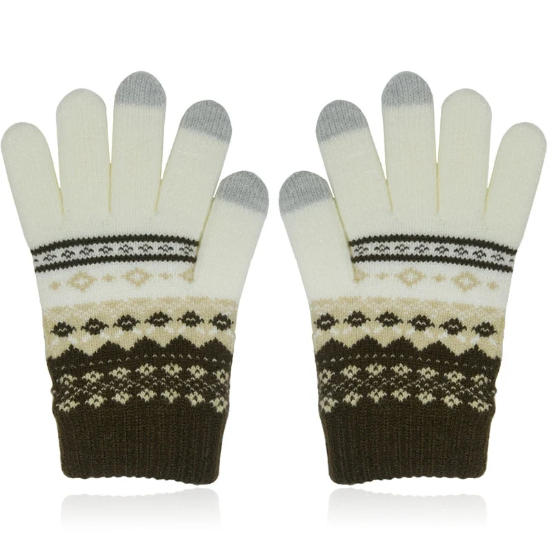 LGT JWLS Winterse Dameshandschoenen – Bruin Wit