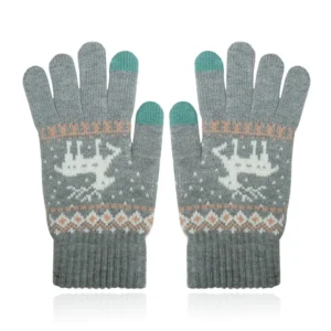 LGT JWLS Winterse Dameshandschoenen – Grijs Wit met Rendier
