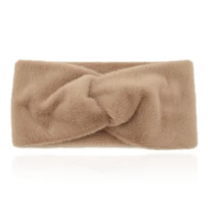 LGT JWLS Zachte Gebreide Hoofdband met Vachtachtige Look – Heerlijk Zacht – Medium Bruin