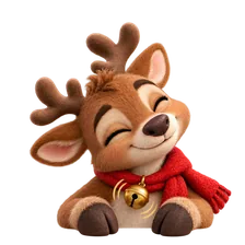 Een rendier laat zijn kerstbelletje rinkelen