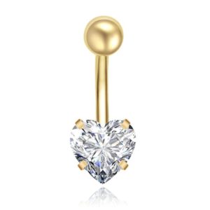 Stalen Piercing voor Navel – Heart Goudkleurig