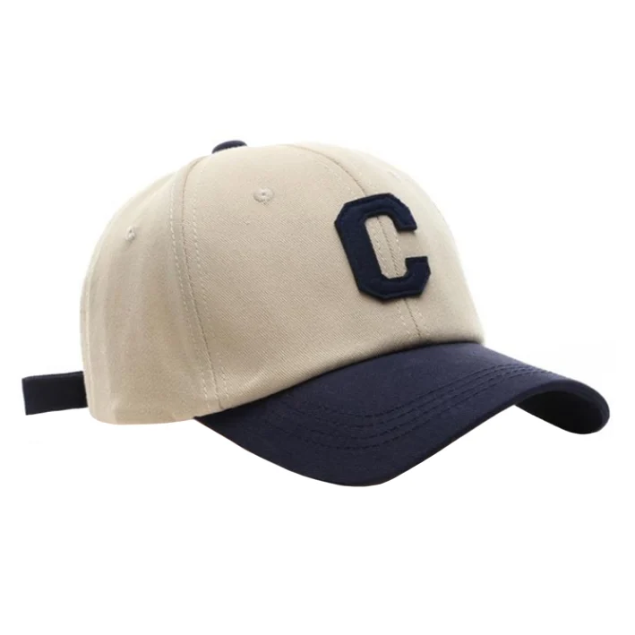 Strapback Pet Letter C – Beige & Blauw