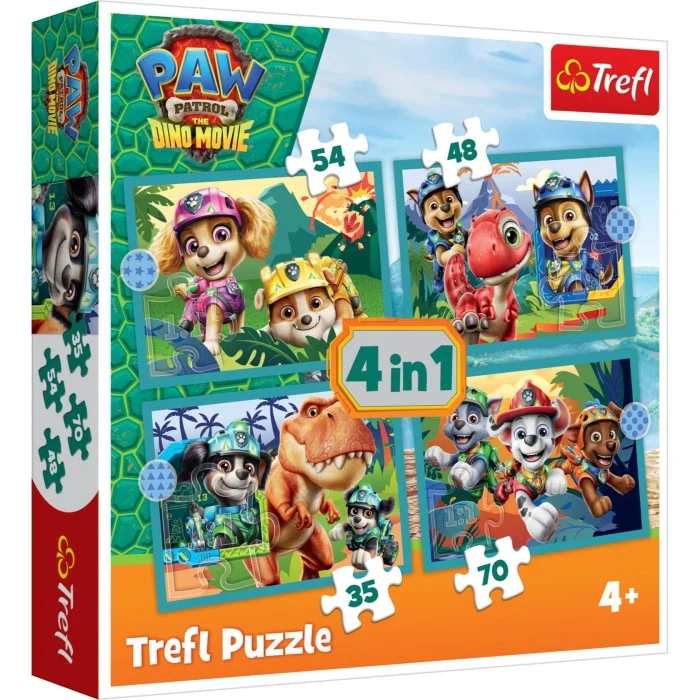 Trefl Puzzel 4 In 1 Paw Patrol De Dino Film 12-15-20-24 Stuks