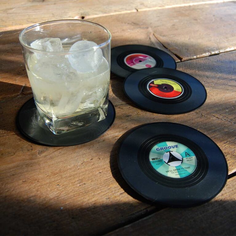 Vinyl onderzetters – set van 4 mini-lp’s