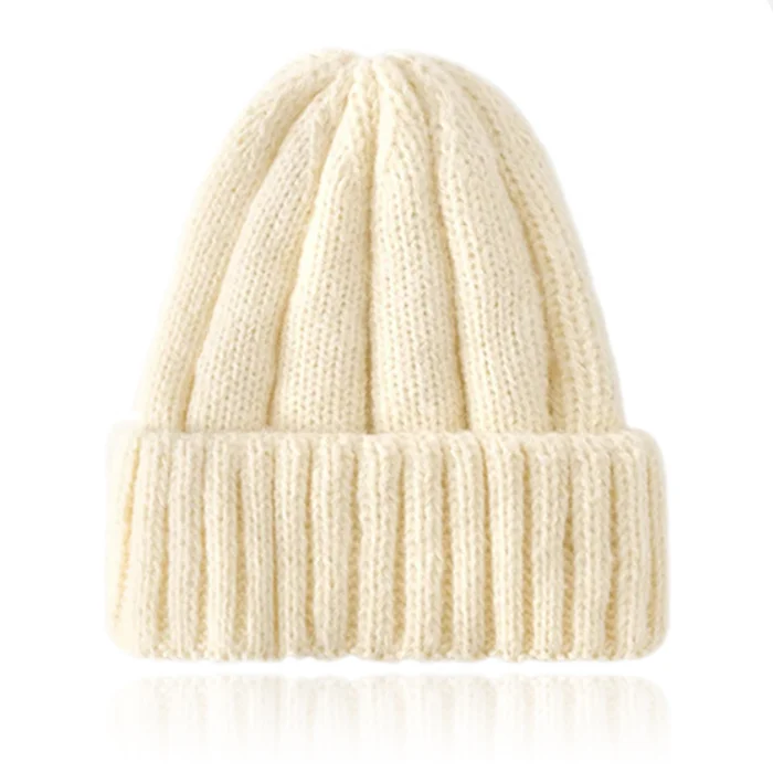 Warme Wintermuts voor dames in Wol blend – Lichtgeel