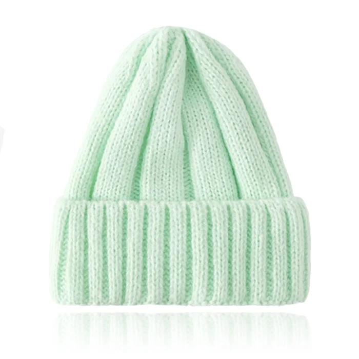 Warme Wintermuts voor dames in Wol blend – Lichtgroen