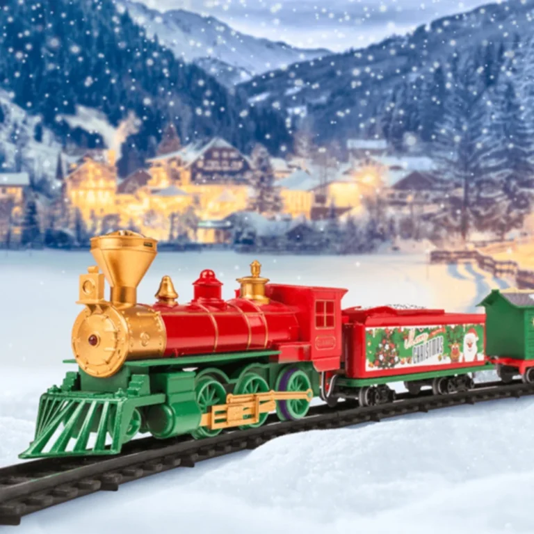 Kersttrein met licht en geluid – 17-delige set