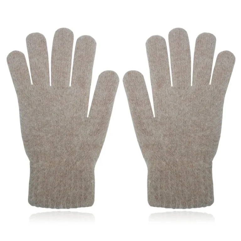 Zachte Dameshandschoenen – Khaki – Kasjmir-look in Small/Medium