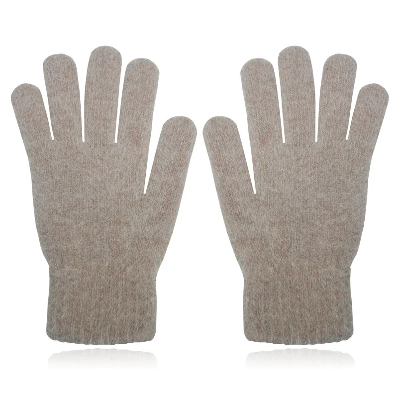 Zachte Dameshandschoenen – Khaki – Kasjmir-look in Small/Medium